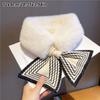 Faux Rabbit Fur Neck Scarf Thicken Plush Scarf Cute Neck Warmer  Cold Weather