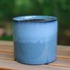 Retro Blue & White Distressed Ceramic Succulent Pot – Simple Decorative Vase for Green Plants & Flowers