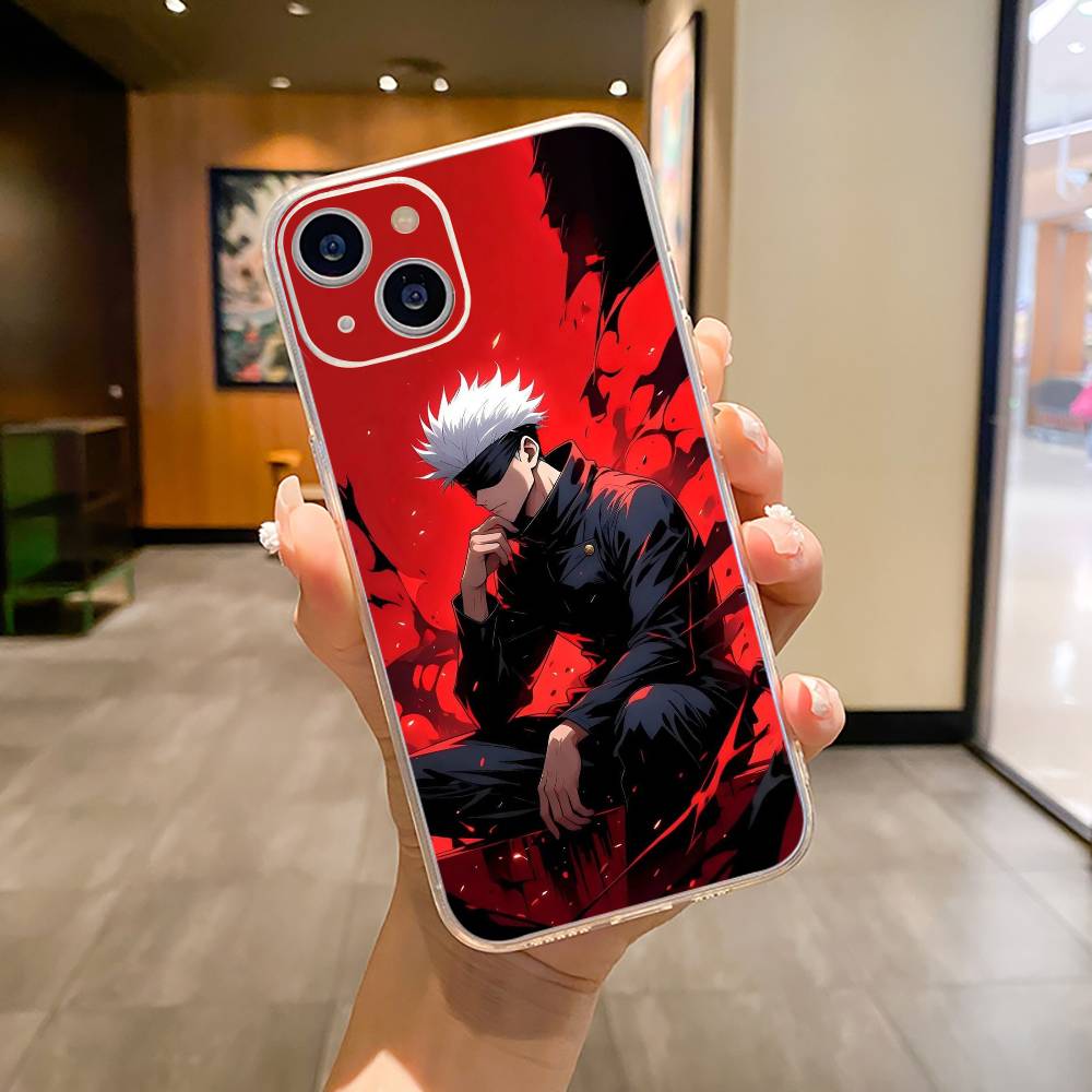 Favorite Anime Characters-S-Satoru G-Gojo Phone Case For iPhone17,16,15,14,13,12,Pro Max, Plus   Soft Silicone Transparent Cover