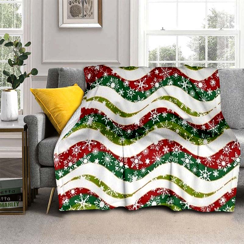 Nissepledd Rødt Snøfnugg Flanellpledd 3D-trykt Tegneserie Kastpledd Julepledd til Seng Sofa Barn Beste Gave