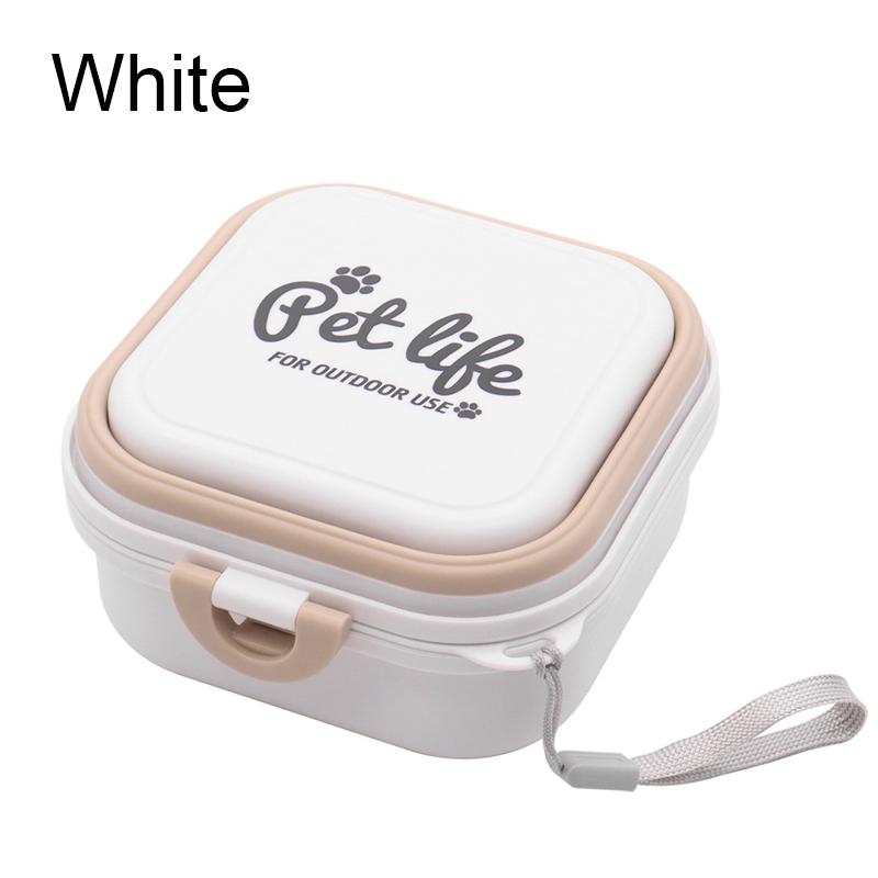 

Pet Supplies Portable Dog Double Bowls Tableware Dog Feeder Bowls Folding Pet Bowls Outdoor 2-in-1 Pet Outdoor Travel Supplies белый