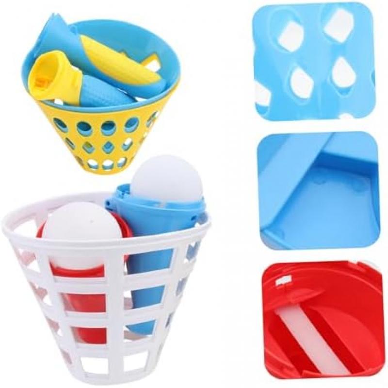 2 Sets Outdoor Indoor Toss and Catch Game Set, Durable Plastic Flying Disc Toys, Promotes Hand-Eye Coordination & Teamwork