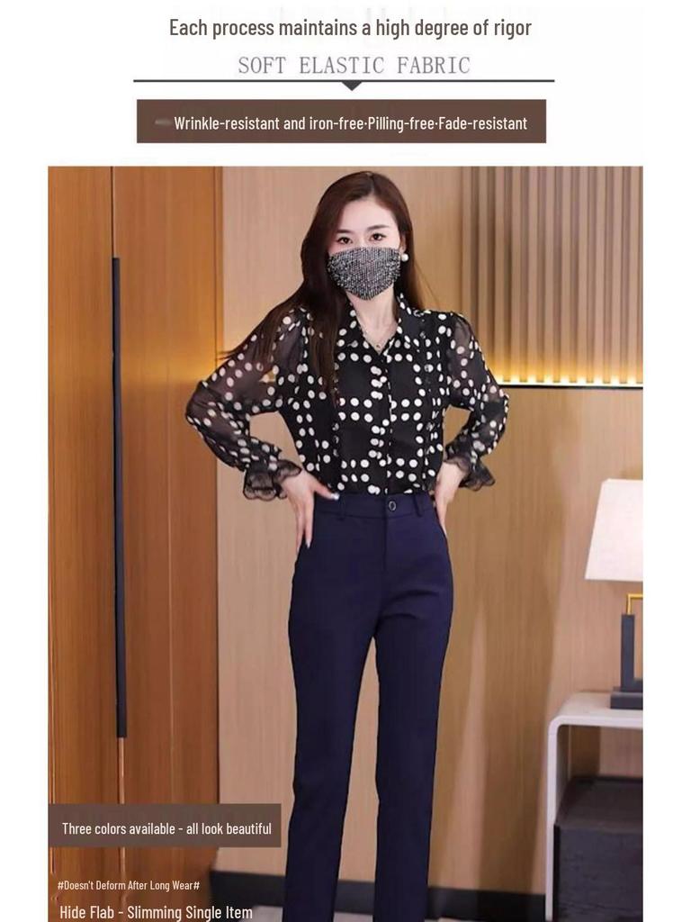 2026 High-Waisted Slimming Straight-Leg Suit Pants for Women: Versatile and Stylish for Spring/Autumn