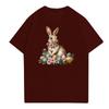 Easter - Men's Casual Baggy Bunny  Print T-shirt Round Neck Pull-over Short-sleeved Top