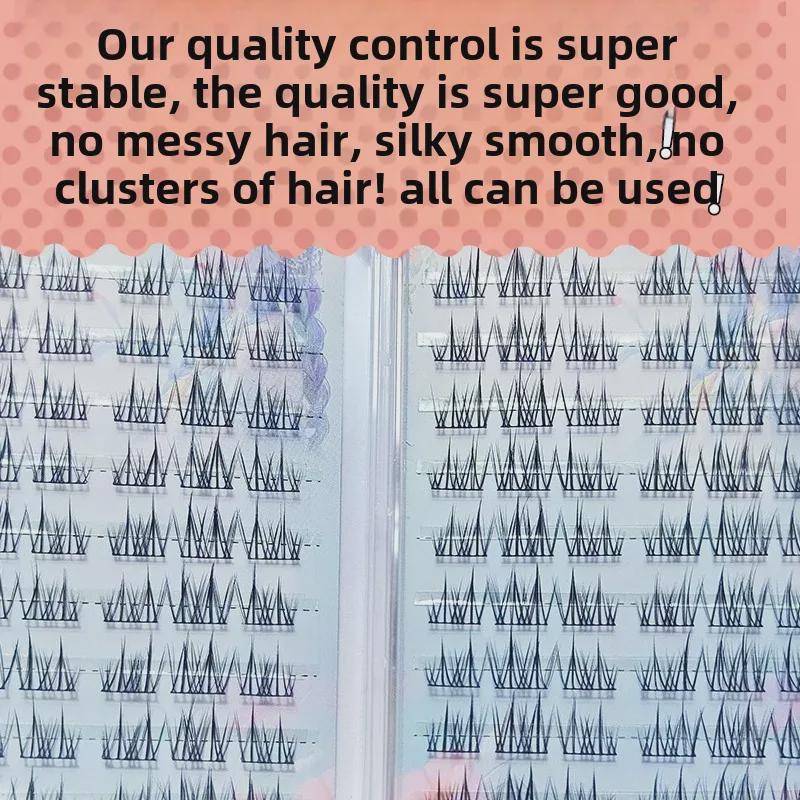 Yue Jiao Niang Sunflower Double-Pointed Natural-Look False Eyelashes - Black Stem, Segmented Design, Photogenic Finish