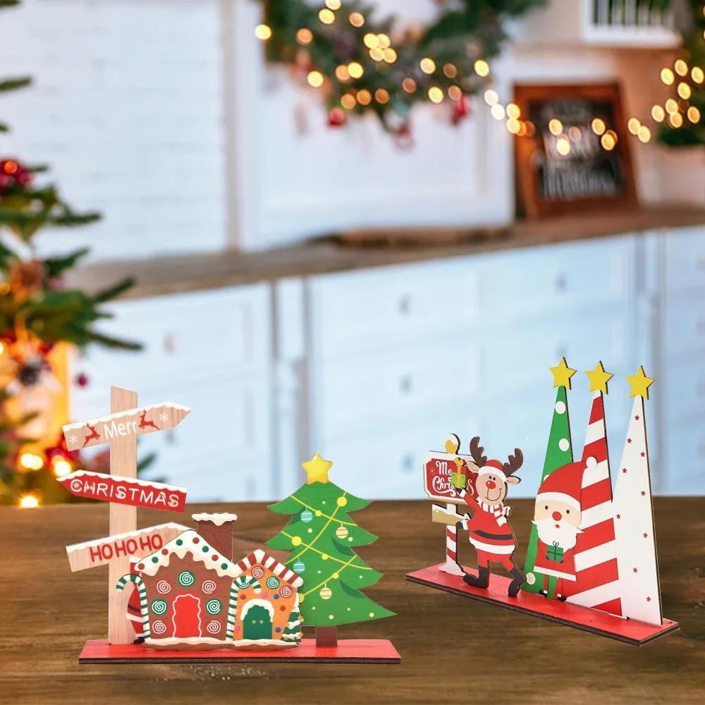 Santa Claus Reindeer Christmas Table Sign Funny Merry Christmas Decor Home Christmas Decoration