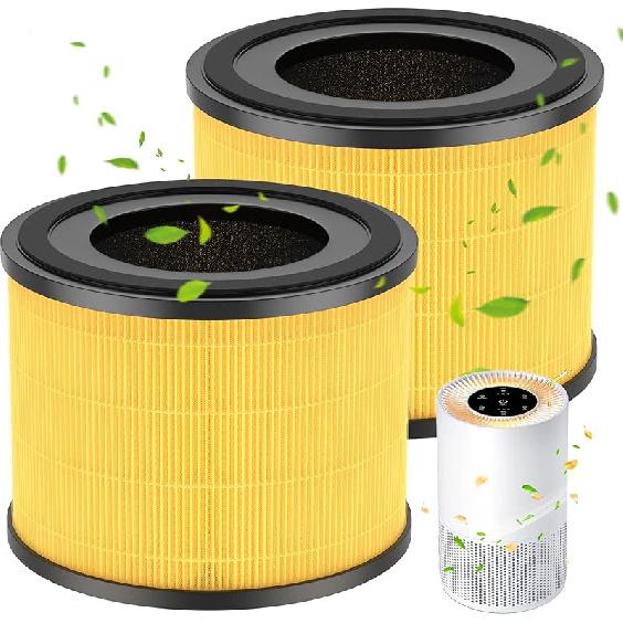 AP-S0610L Replacement Filter Compatible with MOOKA AP-S0610L Air Puri-fier, H13 True HEPA Filter, 3-Stage Filtration System, 2 Pack