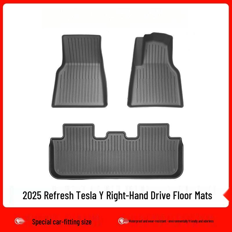 Eco-Friendly TPE Floor Mats & Trunk Backrest Pads for 2025 Tesla Model Y