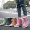 Trendige Damen-Regenstiefel im koreanischen Stil - Kurz, warm, Gummi, modische Schuhe für Studentinnen