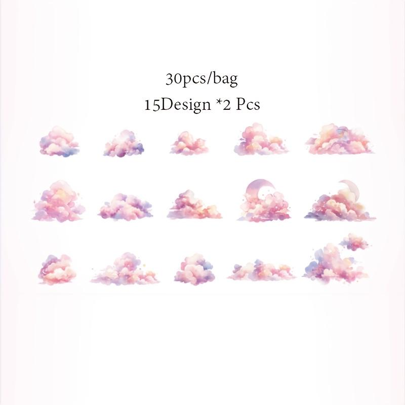 30Sheets/bag Pretty Clouds Theme PET Sticker DIY Handbook Creative Scrapbook Photo Frame Decoration For Phone Case Diary Cup