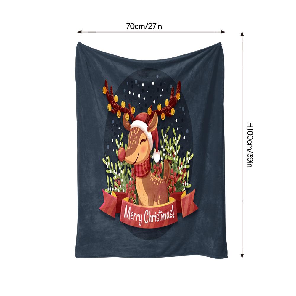 Tuniu Christmas Throw Blanket Cute Reindeer Sofa Bed Room Decor Festive Warm Soft Gift Idea