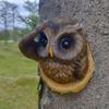 Owl Tree Face Sculpture Hugger Statues Whimsical Staute Outdoor Decor