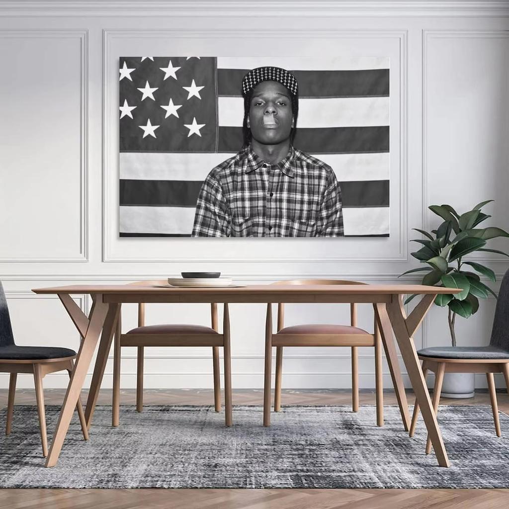 AAP Rocky ASAP American Flag Rap Rapper Motivational Wall Art Gym Office Decor Sewing Required Inspirational Dormitory Flag