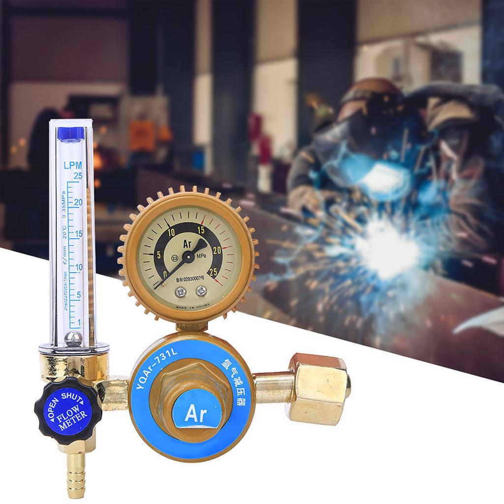 Argon CO2  Meter Welding Regulator, Pressure Gauge, MIG TIG Welder Parts, with Clear Scales,   Resistant, External   Relief Design