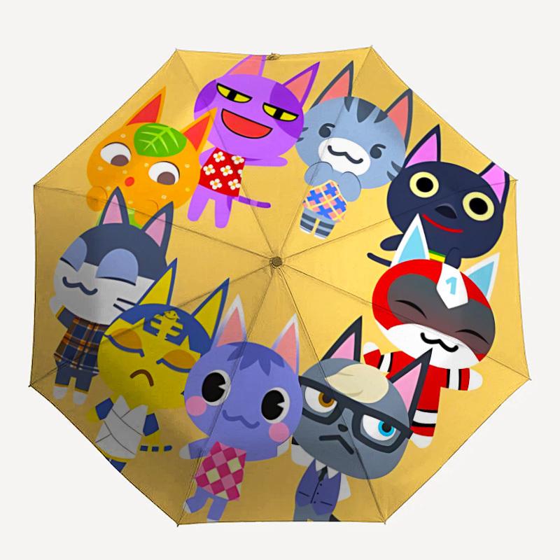 

1 шт. Складной портативный зонт Animal Crossing с автоматическим открытием/закрытием и 8 спицами для женщин/мужчин, всесезонный a0901132
