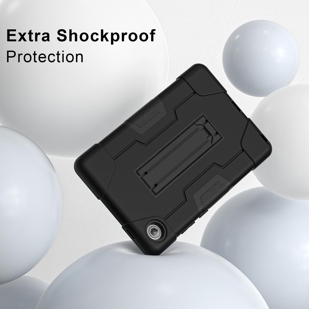 Kickstand Tablet Case For Lenovo Tab One (K9) 2025 8.7inch Model TB305FU PC-Silicone 3-Layers Rugged Heavy Duty Cover Shockproof