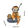 Small Fishing Cats Decoration Miniature Resin Animal Figure for Living Room Study or Office Use Balcony Ornament