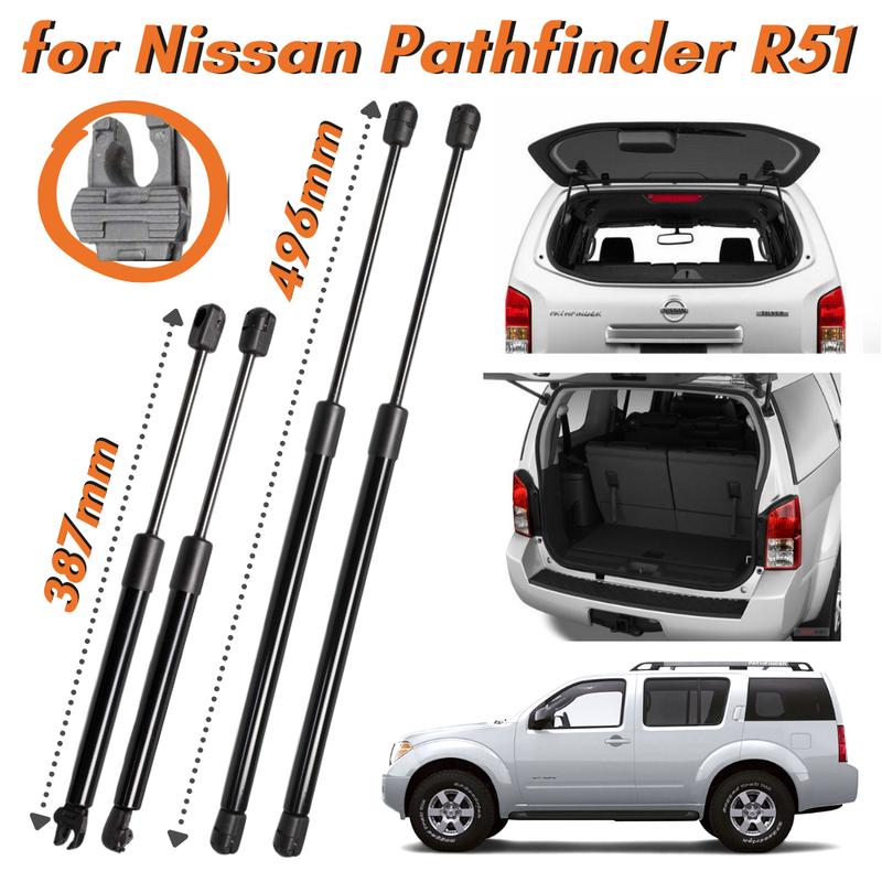 2pcs Car Rear Window Glass or 2 pcs Tailgate Gas Spring Shock Lift Strut Support Bar Rod for Nissan Pathfinder R51 2005-2012 SUV