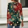 Women's Fashion Casual Christmas Printed Round Neck Long Sleeve Pullover Top