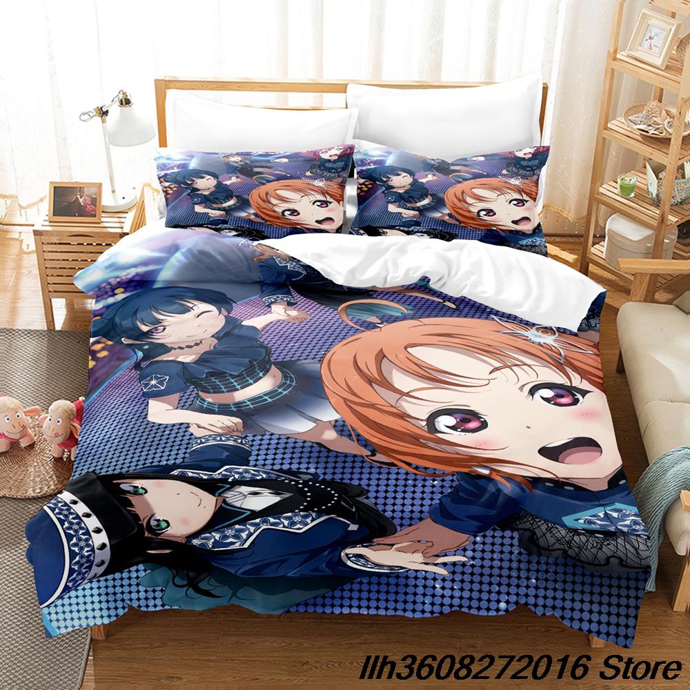 New New Kawai Love Live! Beding Set Carton Anime thre-piece set Adult People Kid Bedrom with Soft Fabric Duvetcover Sets Kawai colcha de verano c