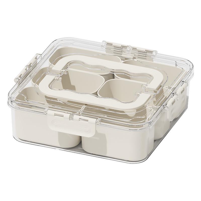 Portable Airtight Food Storage Box - Keeps Salad, Fruit, and Seasonings Fresh with Compartments