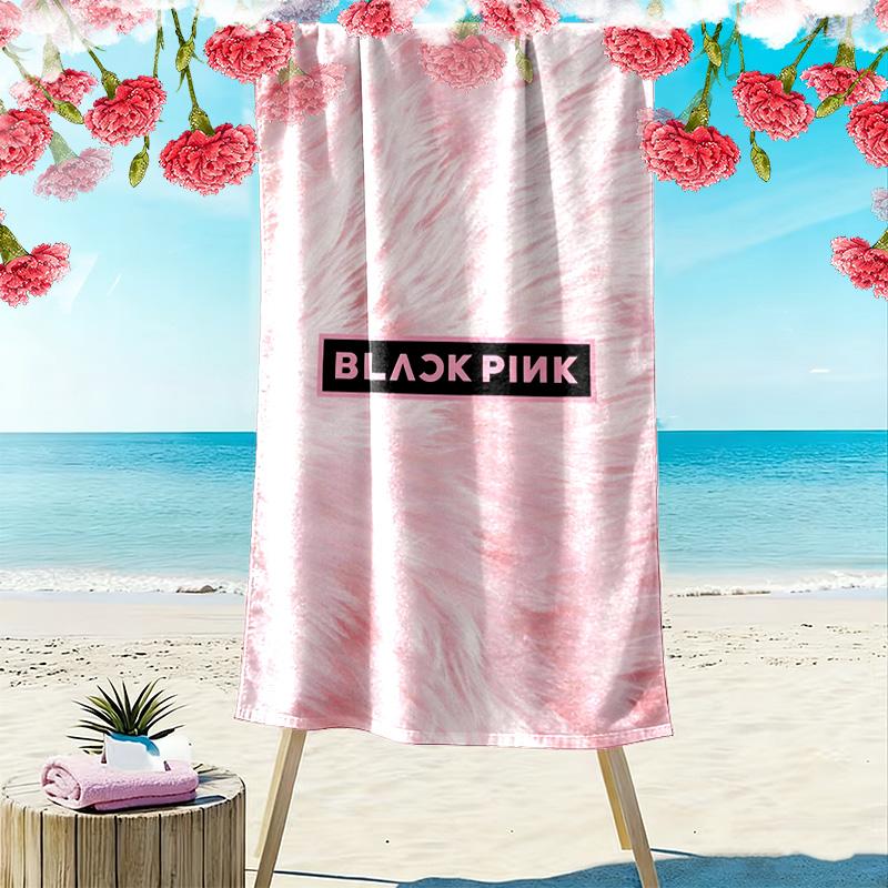 Blackpink Heartbeat Glow Beach Towel Beach Towel for Vacation Photos Portable for Travel Outdoor Pool Towel Absorbent Bath Towel Swim