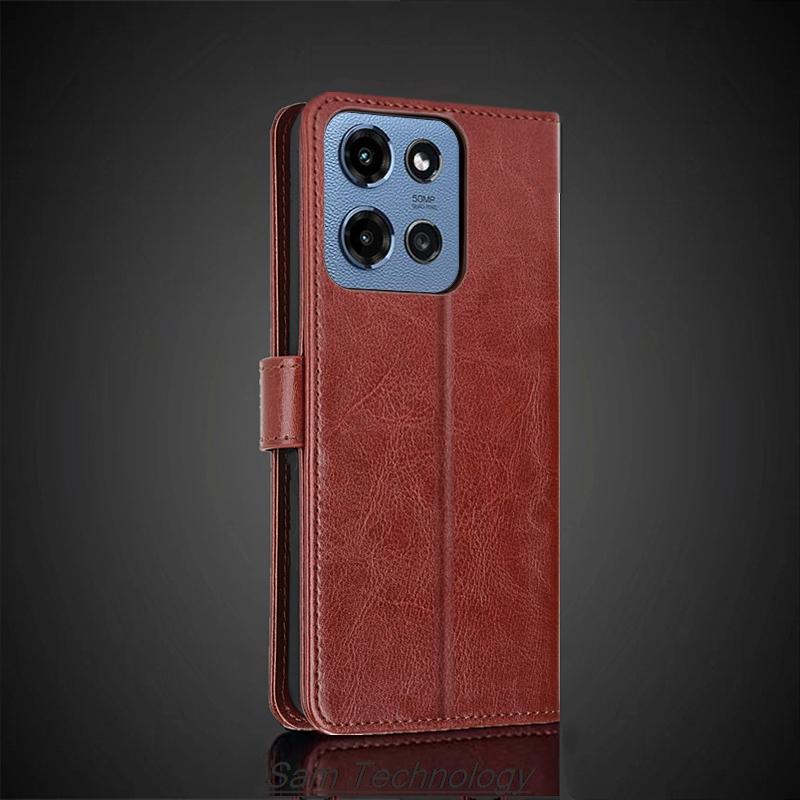 Card Holder Cover Case for Moto G 2025 / G 5G 2025 Pu Leather Flip Cover Retro Wallet Phone Case Business Capa Fundas Coque