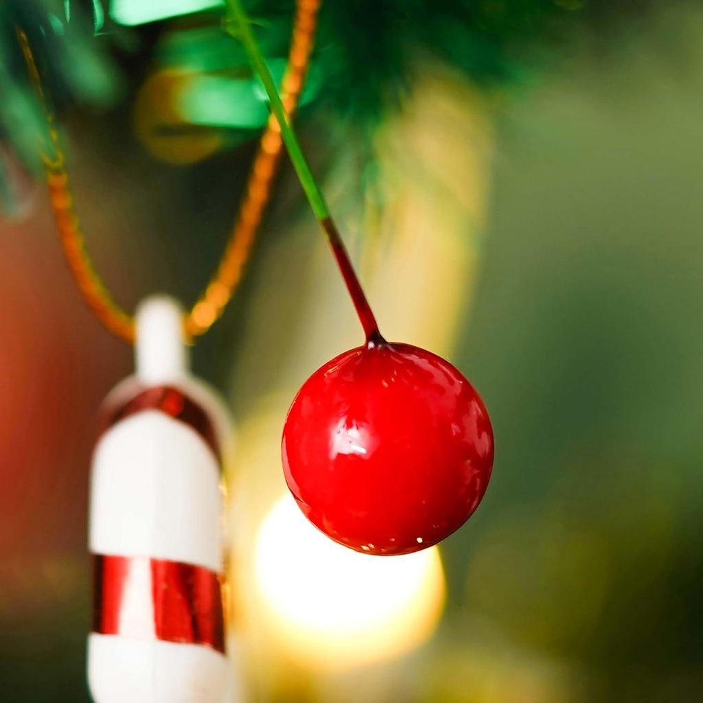 Christmas Artificial Holi Berries Fruit for Christmas Tree Decoration Flower Wreath DIY Christmas Craft (Pack of 100)|Christmas Ornaments Props