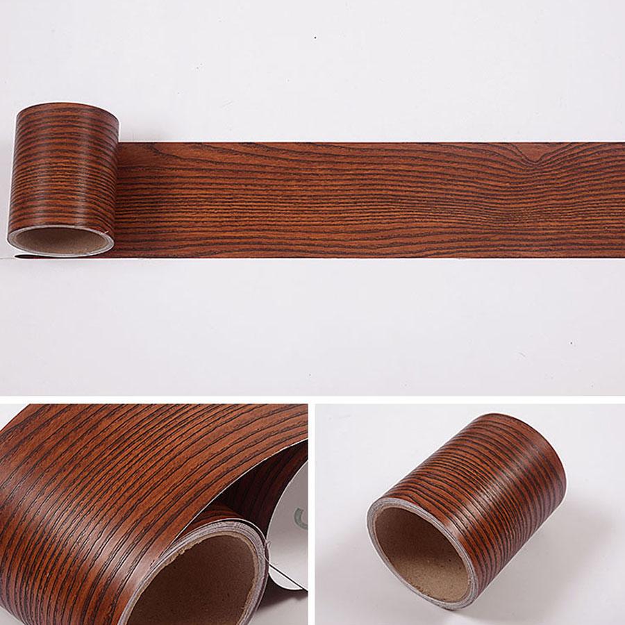 

YUNPOINT Самоклеящиеся настенные наклейки для плинтуса Водонепроницаемые обои с текстурой дерева для линии талии Рамка двери Подоконник Мебельная пленка 5m X 10cm