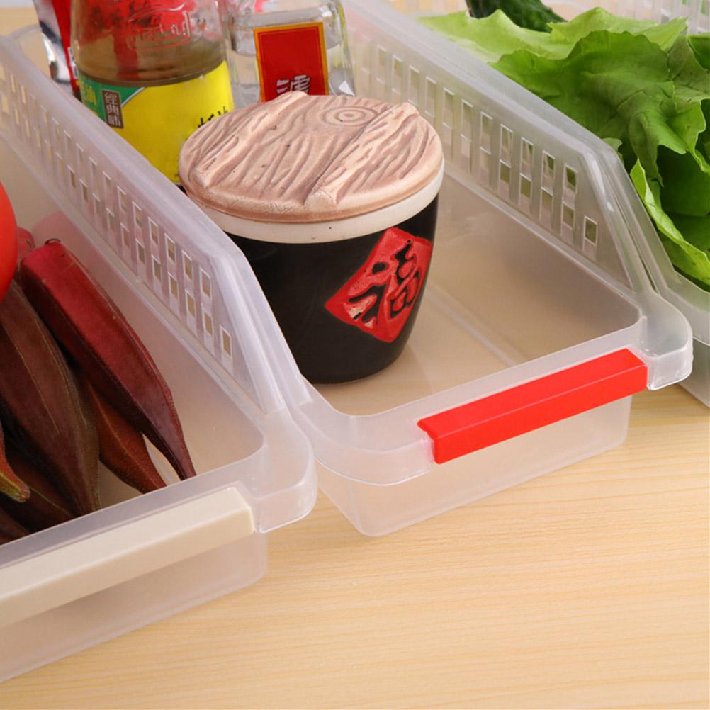 Space Saving Refrigerator Food Storage Box Kitchen Storage Baskets Fridge Freezer Shelf Large Capacity Freezer Organiser