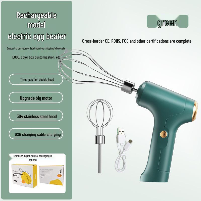 Cordless Automatic Electric Egg Beater & Handheld Whisk for Baking