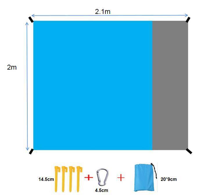 

Waterproof Beach Mat Sand Free Blanket Camping Outdoor Picknick Tent Folding Cover Bedding Pocket Picnic 200x210cm Camping Chair синій