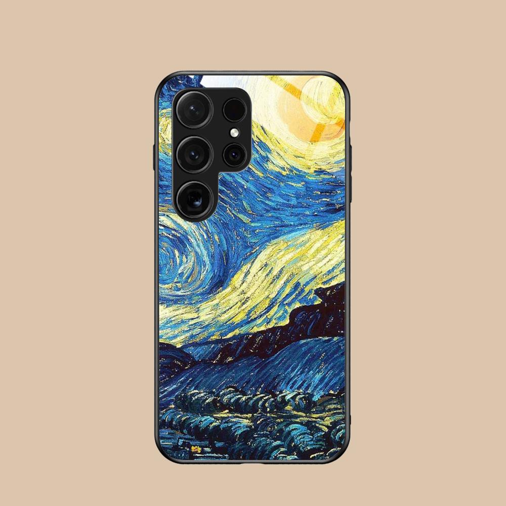 Abstract Oil Painting Phone Case for Samsung Galaxy S26 S25 S24 S23 S22 S21 S20 Note20 Plus FE Ultra Glass Protective Cover