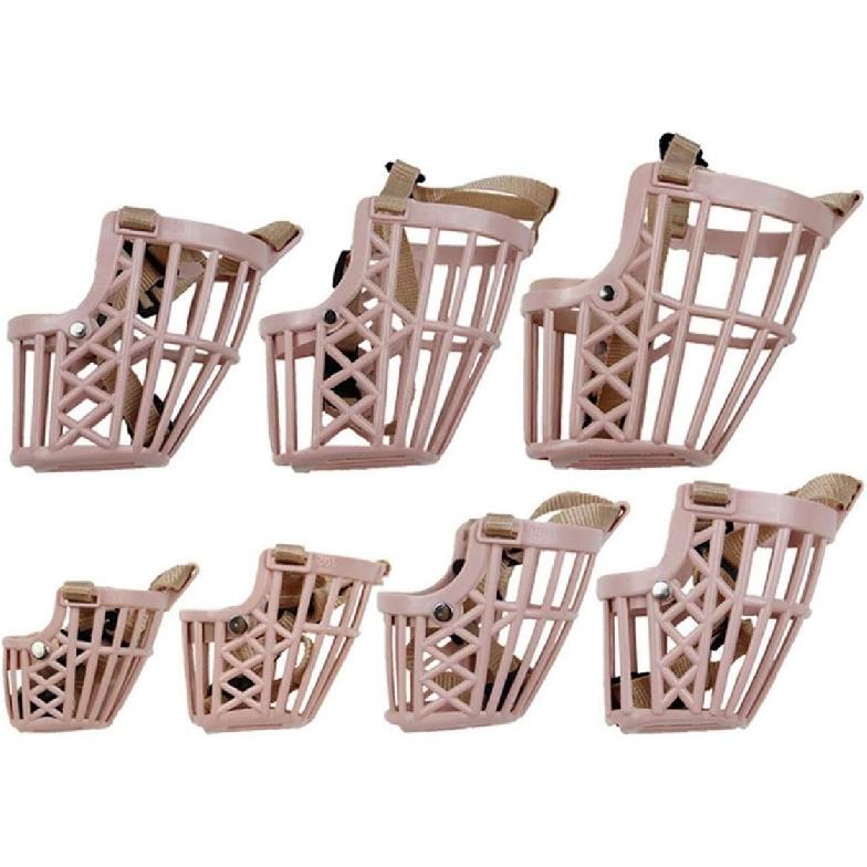 7pcs/Set Plastic Dog Muzzle, Anti Bite Adjustable Pet Basket, Dogs Training Mouth Cover Mesh Cage, Breathable Comfortable