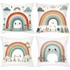 Cute Rainbow Patterned Cushion Covers for Home Decor Polyester Pillowcase, Sofa Decorative Cushion Cov Headboard Pillow