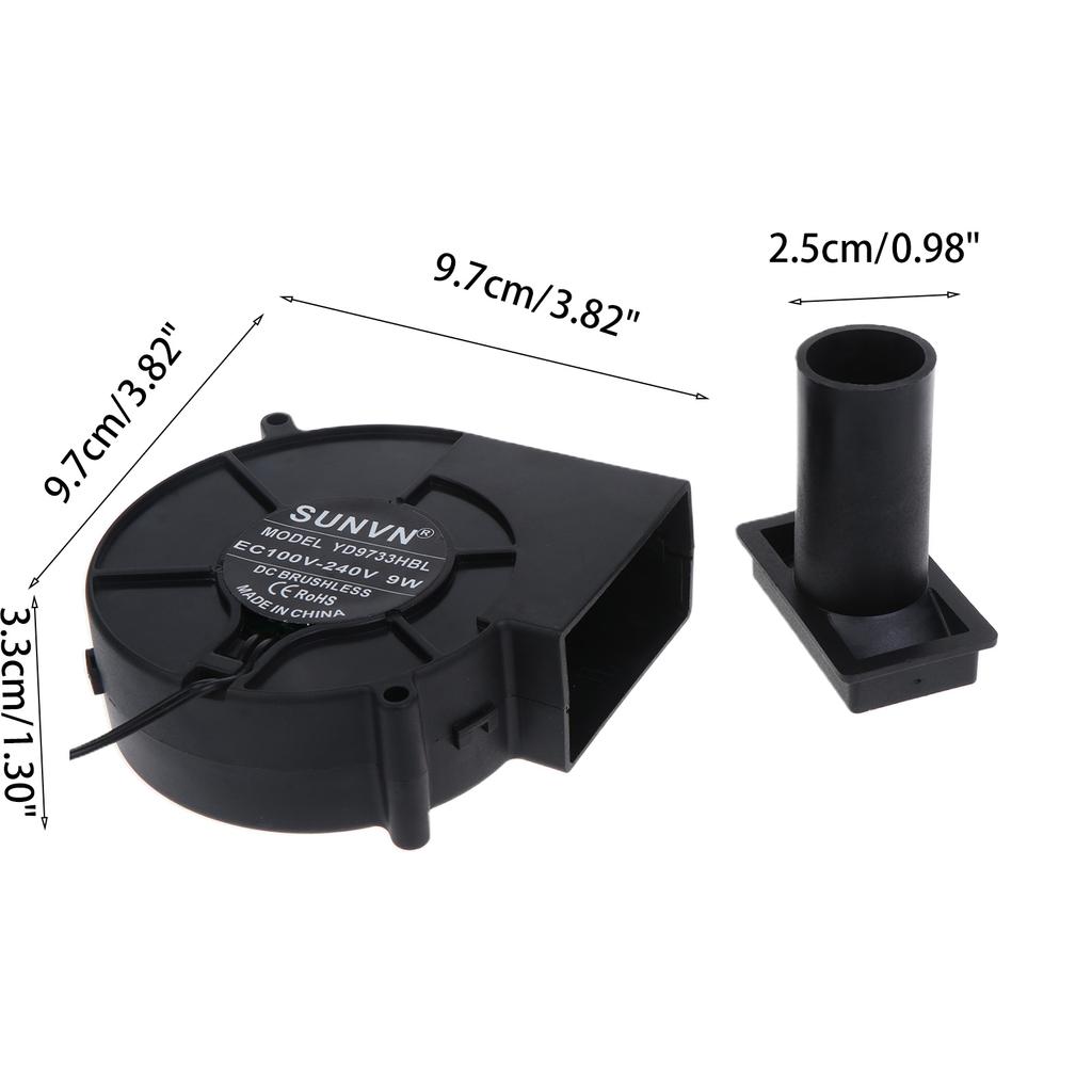 Portable BBQ Fan DC 12V 0.07A 3300R/Min Air Turbo Blower for W/ Air Duct for Barbecue Picnic Camping Fire Charcoal S