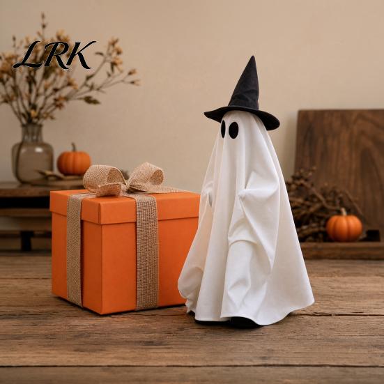 Light Up Ghost Decoration Halloween Walking with Sound, Witch Hat Animated Fantasy Ornament Prop, Talking Haunted House Decor for Party Night