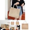 Retro Large Cotton Linen Tote Bag Minimalist Design Ideal For Shopping And Casual Use