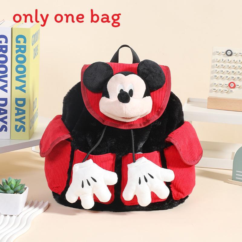 Mickey Mouse Plush Backpack Large Capacity Animal Cartoon Shoulder Bag For Kids