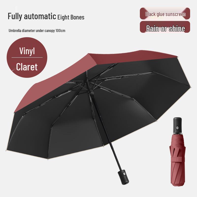24-Bone Automatic Folding Umbrella: Stylish, Dual-Use Parasol with Sunscreen Protection for Men and Women