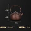 Traditional Handmade Copper Pot, High-capacity Brewing Tea Pot, Red Copper Teapot, Health Boiling Water Kettle for Kitchen, 1L