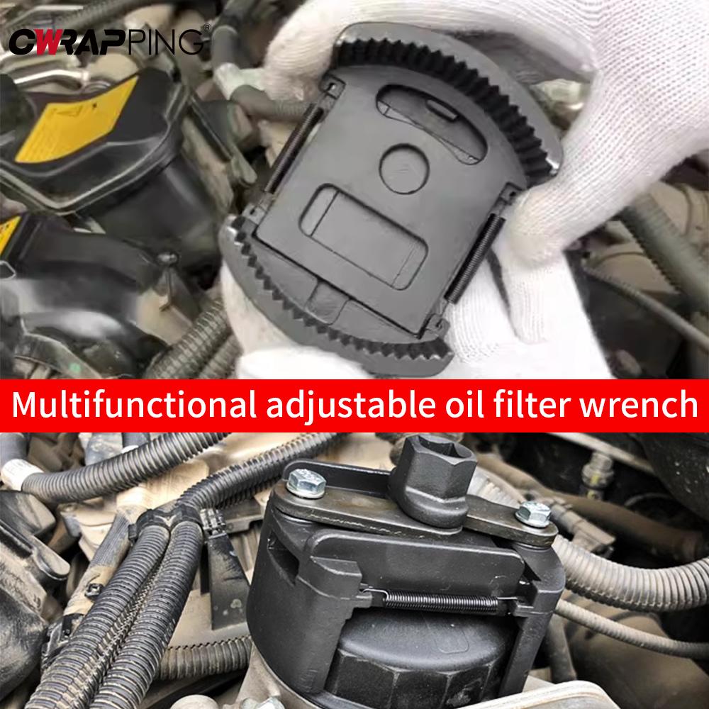 Car Oil Filter Wrench Filter 60-80mm Adjustable Filter Wrenches Remover Steel Fuel Cast Two-Claw Disassembly for Car Accessories