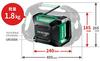 HiKOKI UR18DA(NN) 14.4V/18V Cordless Radio, Compact and Lightweight, with Bluetooth, Compatible with 100V AC, Battery and Charger Sold Separately