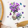 Butterfly Floral Wall Sticker for Living Room, Bedroom, or Entrance - Removable Decorative Glass Cabinet Art