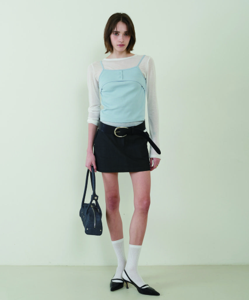 From Wear Point Belt Mini Skirt Black
