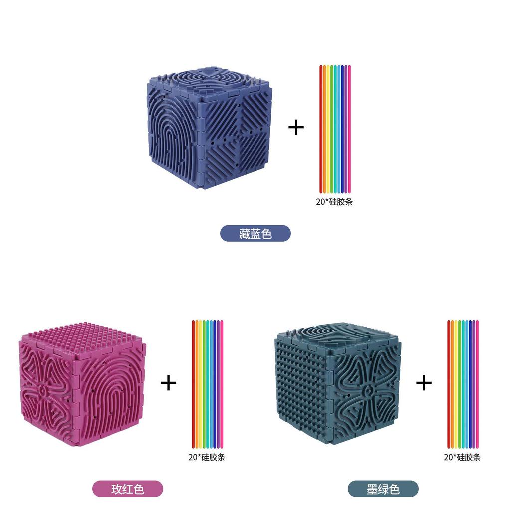 Sensory Decompression Board Toy With 3d Cube Assembly For Child Development