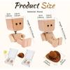 Shaking Wooden Man Figurine,Shaking Feet Wooden Doll with 24Pcs Expressions for Dashboard Decorations,Car Dashboard Figurines Charming Little Wood
