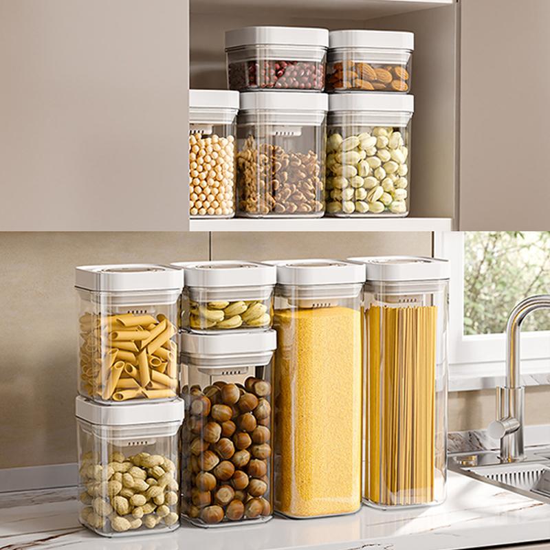 Food Storage Box Plastic Sealed Fresh-Keeping Box Grains Coffee Beans Transparent Storage Container Kitchen Storage Jars