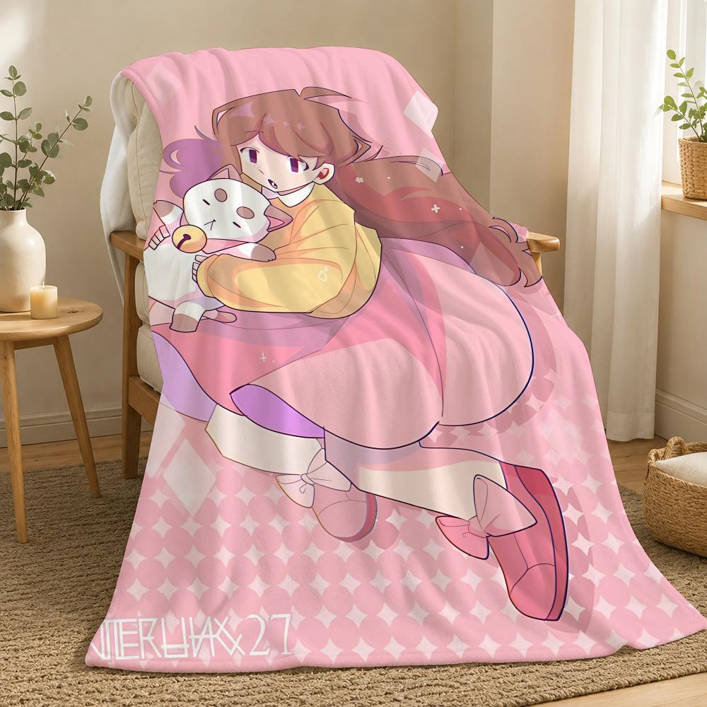 Coperta in flanella Bee and PuppyCat Animation Series, 240g, adatta per divani, letti, uffici, squisite coperte regalo