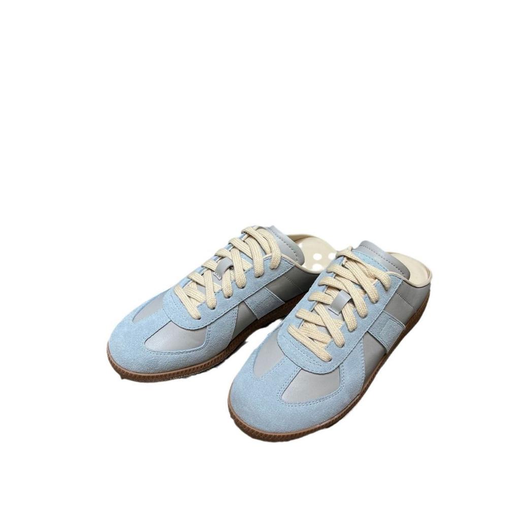 Lace-up German Training Shoes Women's Platform Half-drag Casual Shoes 2025 Spring and Summer New Versatile Korean Version Matte Color Matching Women's